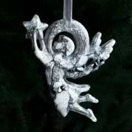 Set of Christmas tree toys "Festive" from the Rozhdestvenskaya collection, white, 3 pcs